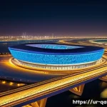 Home 22 2022년 FIFA 월드컵과 카타르 - **Prompt:** A breathtaking panoramic nighttime view of Doha, Qatar, during the 2022 FIFA World Cup. ...